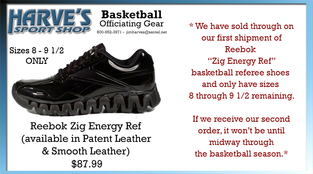 reebok zig energy referee shoes matte black leather